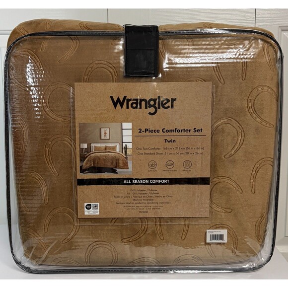 Wrangler 2-Piece Comforter Set Twin –Western Horseshoe Pattern, Super Soft - Picture 1 of 8